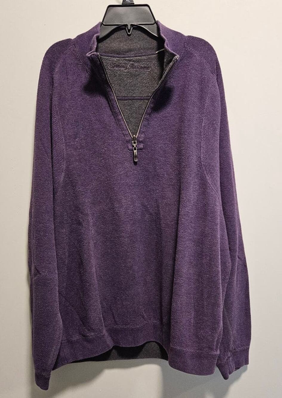 Women's Tommy Bahama Quarter Zip Sweater Purple Heavy Warm *READ FOR SIZE*